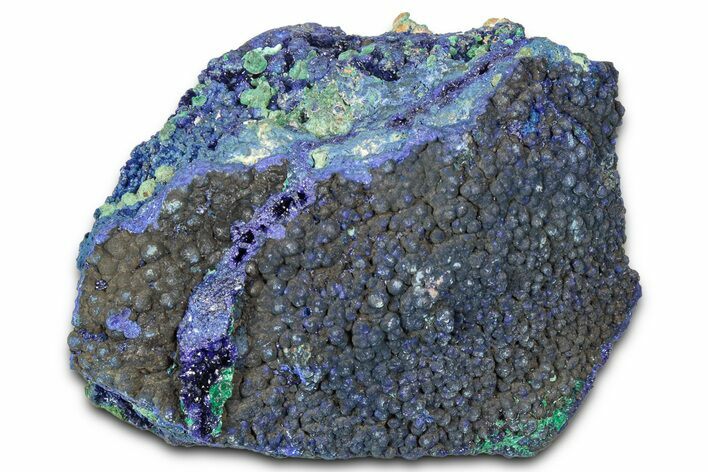 Sparkling Azurite Crystals with Fibrous Malachite - China #350787